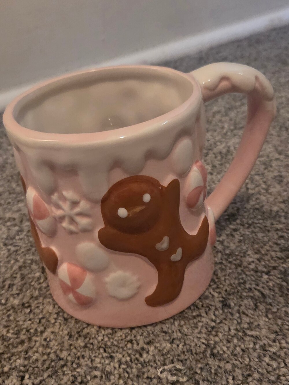 Pink & Brown Gingerbread Ceramic Mug With Holiday Treats By Peppermint & Pine